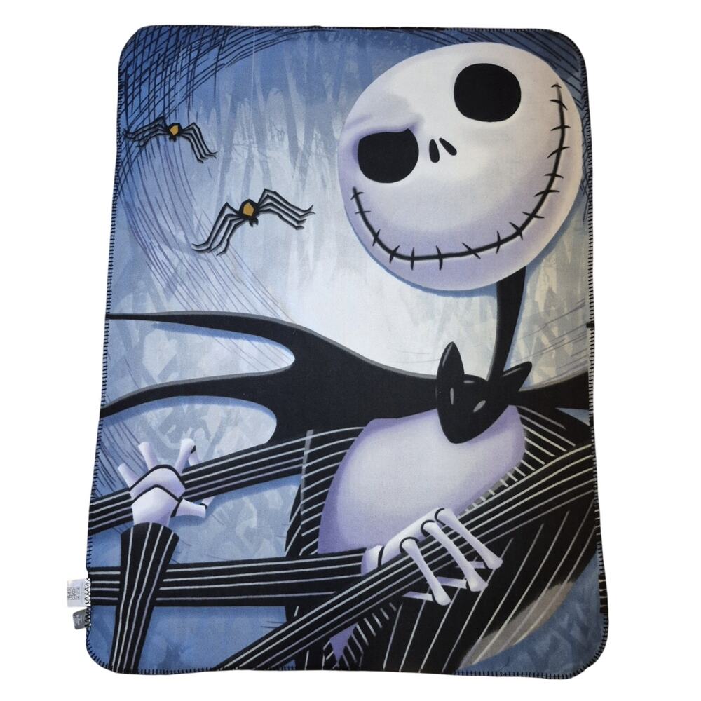Nightmare Before Christmas Radical Jack Fleece Blanket Throw 45x58" Blue Black